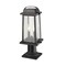Z-Lite Millworks 2 Light Outdoor Pier Mounted Fixture, Black & Clear Beveled 574PHMR-533PM-BK - alternate 3
